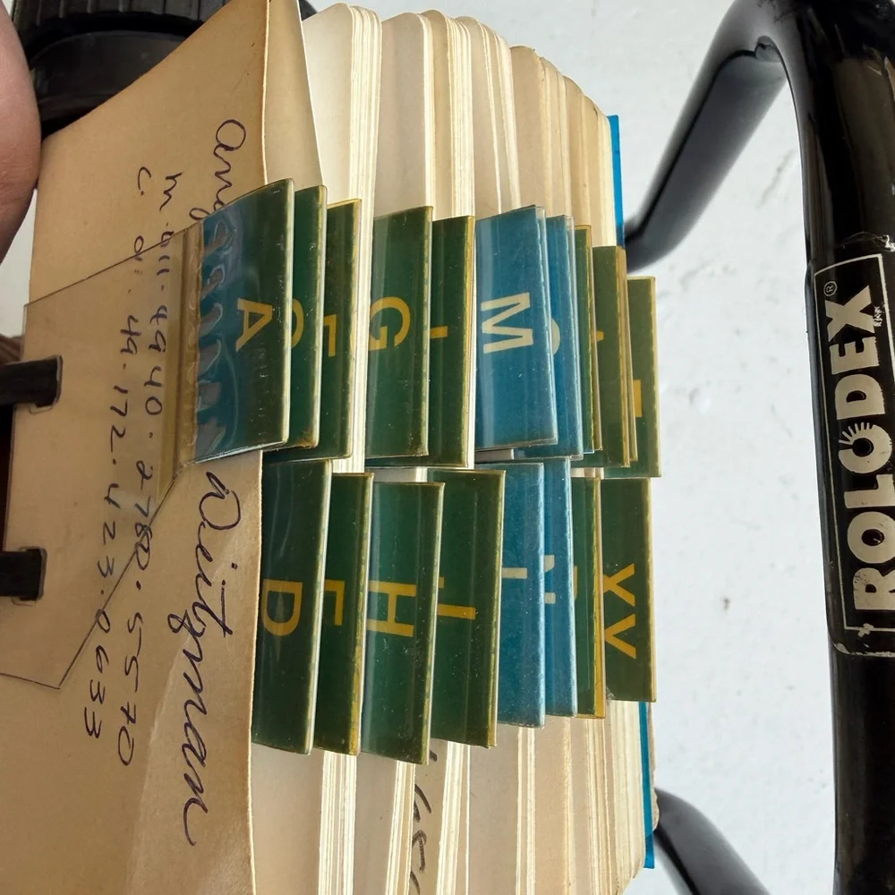 Vintage Rolodex Business Card Holders Open Rotary Card File With Cards